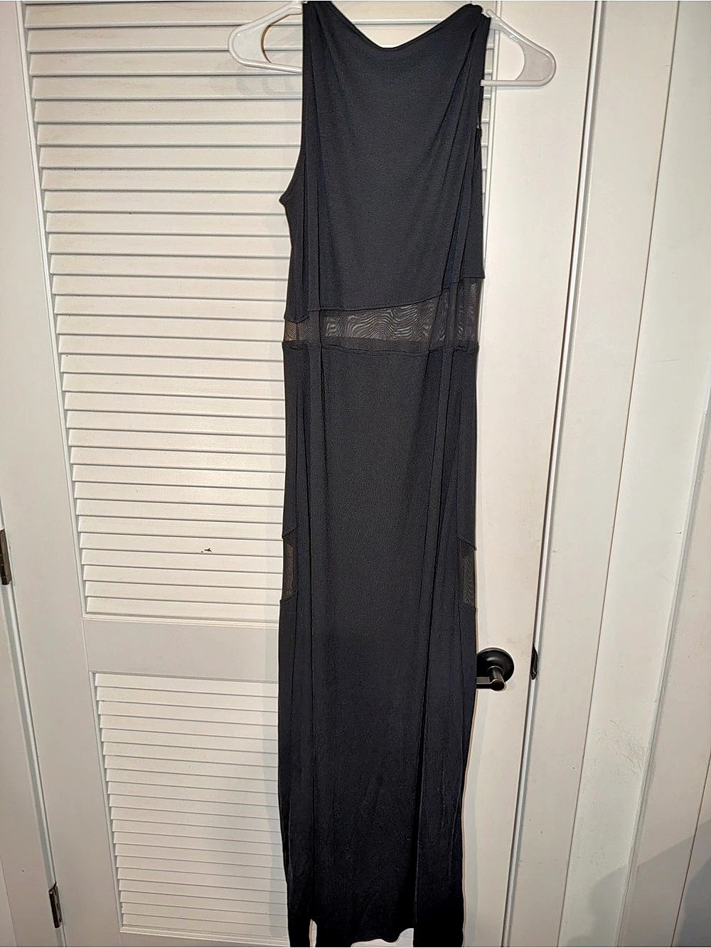 H&M Black Mesh Panel Maxi Dress Size Medium NWT